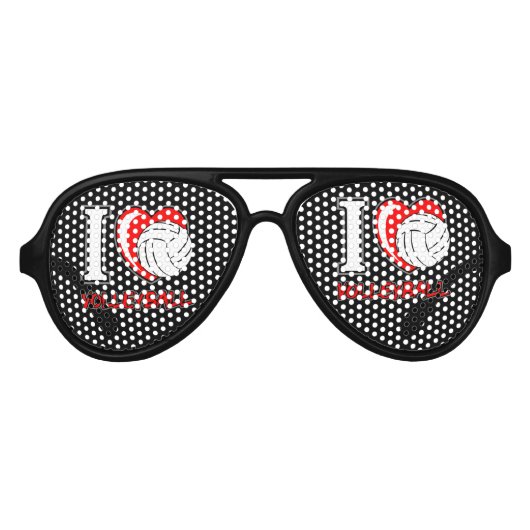 Ik hou van volleybal - volleybalslogans en -citate aviator zonnebril (Voorkant)