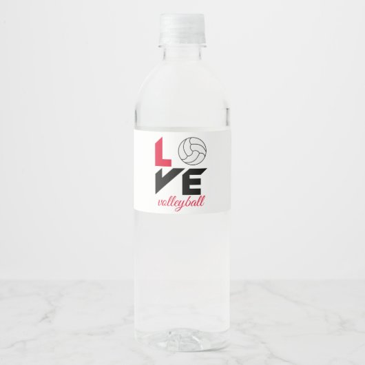 Ik hou van volleybal waterfles etiket (Voorkant)