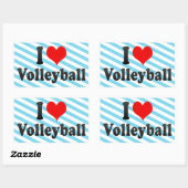 Ik hou van Volleyball Rechthoekige Sticker (Vel)