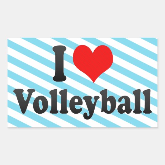 Ik hou van Volleyball Rechthoekige Sticker (Voorkant)