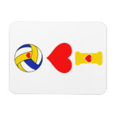 Ik hou van volleybalmagneet magneet (Horizontaal)