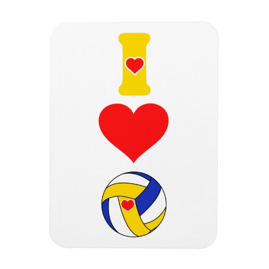 Ik hou van volleybalmagneet magneet (Verticaal)