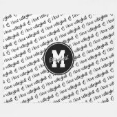 Ik hou van volleybaltypografie zwart wit ELKE kleu Fleece Deken (Voorkant (Horizontaal))