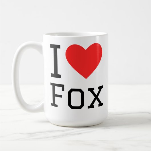 Ik hou van vos koffiemok (Links)