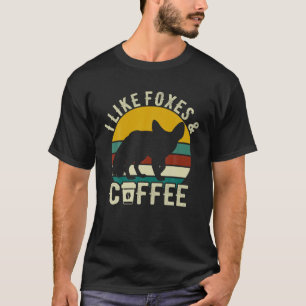 Ik hou van vossen Coffee Funny Retro  vossen ze T-shirt