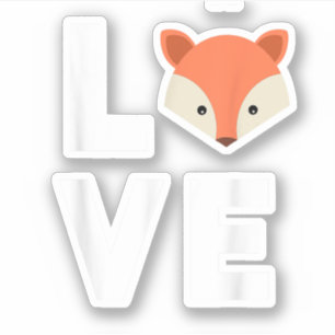 Ik hou van Vossen Knuffel Vos Grappige Vos Lief Di Sticker