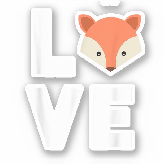 Ik hou van Vossen Knuffel Vos Grappige Vos Lief Di Sticker (Voorkant)