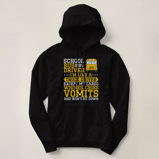 Ik hou van vrachtwagenchauffeur grappige schoolbus hoodie (Design voorkant)