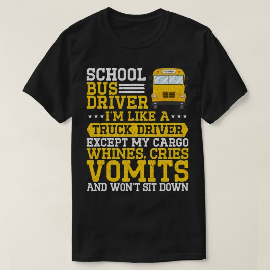 Ik hou van vrachtwagenchauffeur grappige schoolbus t-shirt (Design voorkant)