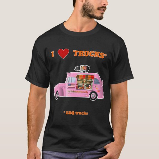 Ik hou van vrachtwagens (BBQ) T-shirt (Voorkant)
