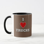 Ik hou van vrachtwagens (COFFEE-vrachtwagens) Mok (Links)