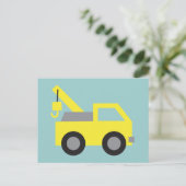 Ik hou van vrachtwagens, Cute Yellow Vehicle voor  Briefkaart (Staand voorkant)