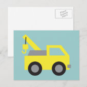 Ik hou van vrachtwagens, Cute Yellow Vehicle voor  Briefkaart (Voorkant / Achterkant)