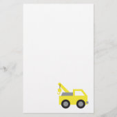 Ik hou van vrachtwagens, Cute Yellow Vehicle voor  Briefpapier (Voorkant)