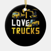 Ik hou van vrachtwagens graafmachine bulldozer con keramisch ornament (Voorkant)