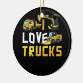 Ik hou van vrachtwagens graafmachine bulldozer con keramisch ornament (Links)