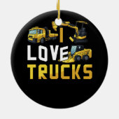 Ik hou van vrachtwagens graafmachine bulldozer con keramisch ornament (Achterkant)
