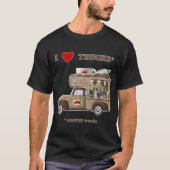 Ik hou van vrachtwagens (koffietrucks) t-shirt (Voorkant)