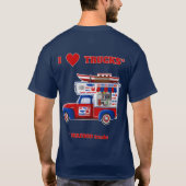 Ik hou van vrachtwagens (zeevruchten) shirten t-shirt (Achterkant)