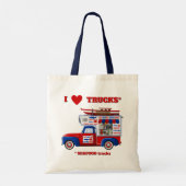 Ik hou van vrachtwagens (zeevruchten) tote bag (Achterkant)