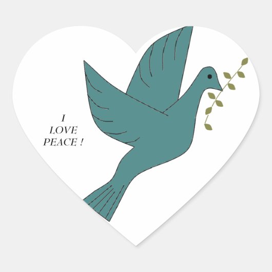 Ik hou van VREDE! Hart Sticker (Voorkant)