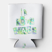 Ik hou van vrede, mooie kunst en tekstontwerp blikjeskoeler (Voorkant)