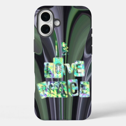 Ik hou van vrede, mooie kunst en tekstontwerp Case-Mate iPhone case (Achterkant)
