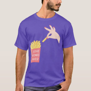 Ik hou van vrienden friet grappige woordspeling t-shirt