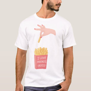 Ik hou van vrienden friet grappige woordspeling t-shirt