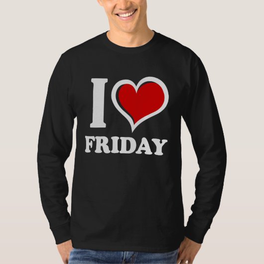 Ik hou van vrijdag Ik Hart T-shirt (Voorkant)