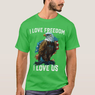 Ik hou van vrijheid Ik hou van de Amerikaanse zeea T-shirt