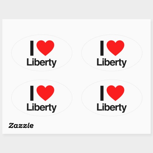 ik hou van vrijheid ovale sticker (Vel)