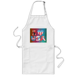 Ik HOU VAN VS Citaat Ontwerp Lang Schort