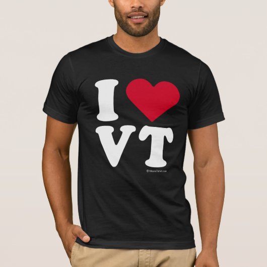 "Ik hou van VT" "Ik hou van VERMONT" T-shirt (Voorkant)