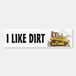 Ik Hou Van Vuil Grote Bulldozer Dozer Bumpersticke Bumpersticker