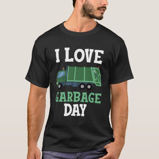 Ik hou van vuilnisdag recycling vuilniswagen Kind T-shirt (Voorkant)