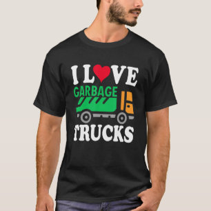 Ik hou van vuilniswagens die afval recyclen Kinder T-shirt