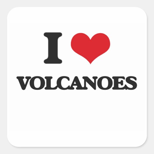 Ik hou van vulkanen vierkante sticker (Voorkant)