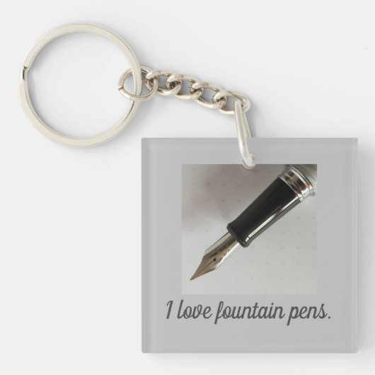 Ik hou van vulpennen sleutelhanger (voorkant)