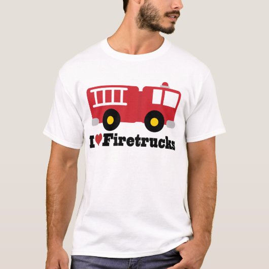 Ik hou van vuurtrucks t-shirt (Voorkant)