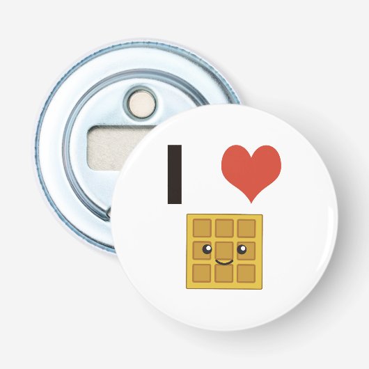 Ik hou van wafels button flesopener (Voorkant)