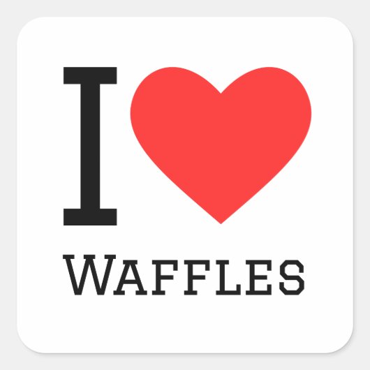 Ik hou van wafels vierkante sticker (Voorkant)