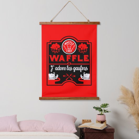 Ik hou van Waffles Hangend Wandkleed (Slaapkamer)