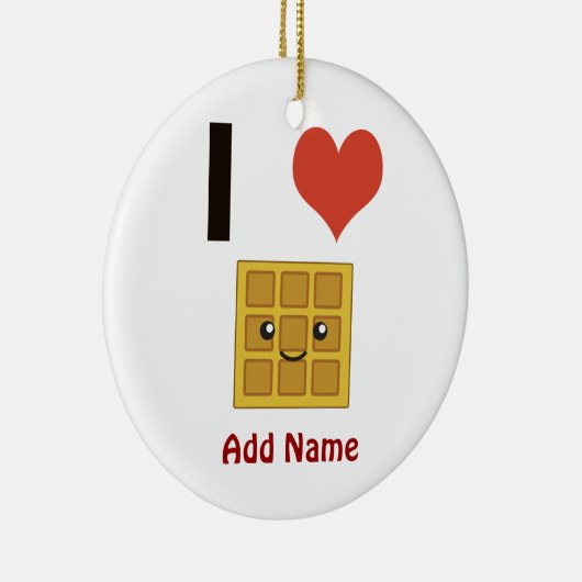 Ik hou van Waffles Keramisch Ornament (Rechts)