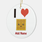 Ik hou van Waffles Keramisch Ornament (Links)