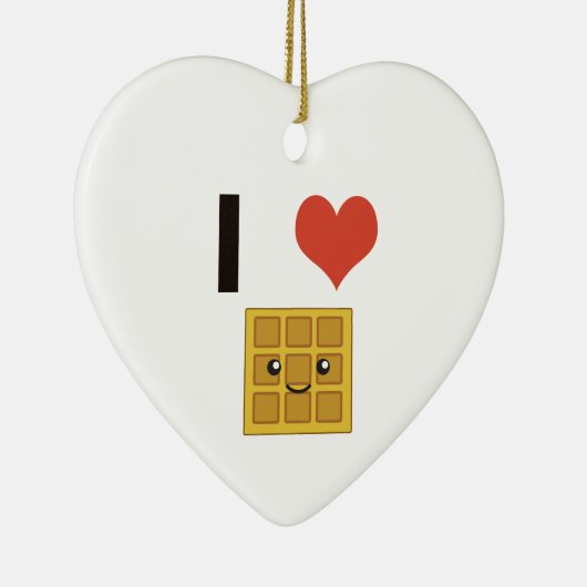 Ik hou van Waffles Keramisch Ornament (Rechts)