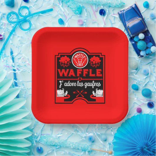 Ik hou van Waffles Papieren Bordje (Feest)