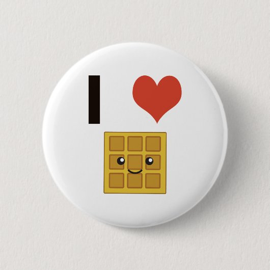 Ik hou van Waffles Ronde Button 5,7 Cm (Voorkant)