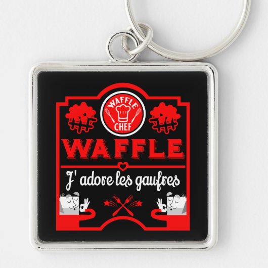Ik hou van Waffles Sleutelhanger (Voorkant)