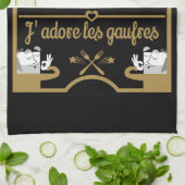 Ik hou van Waffles Theedoek (Gevouwen)